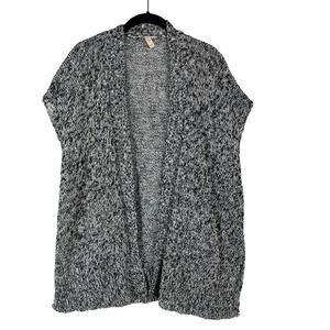 Eileen Fisher Sweater Women's XS Black Open Gray Cardigan Knit Linen Cotton